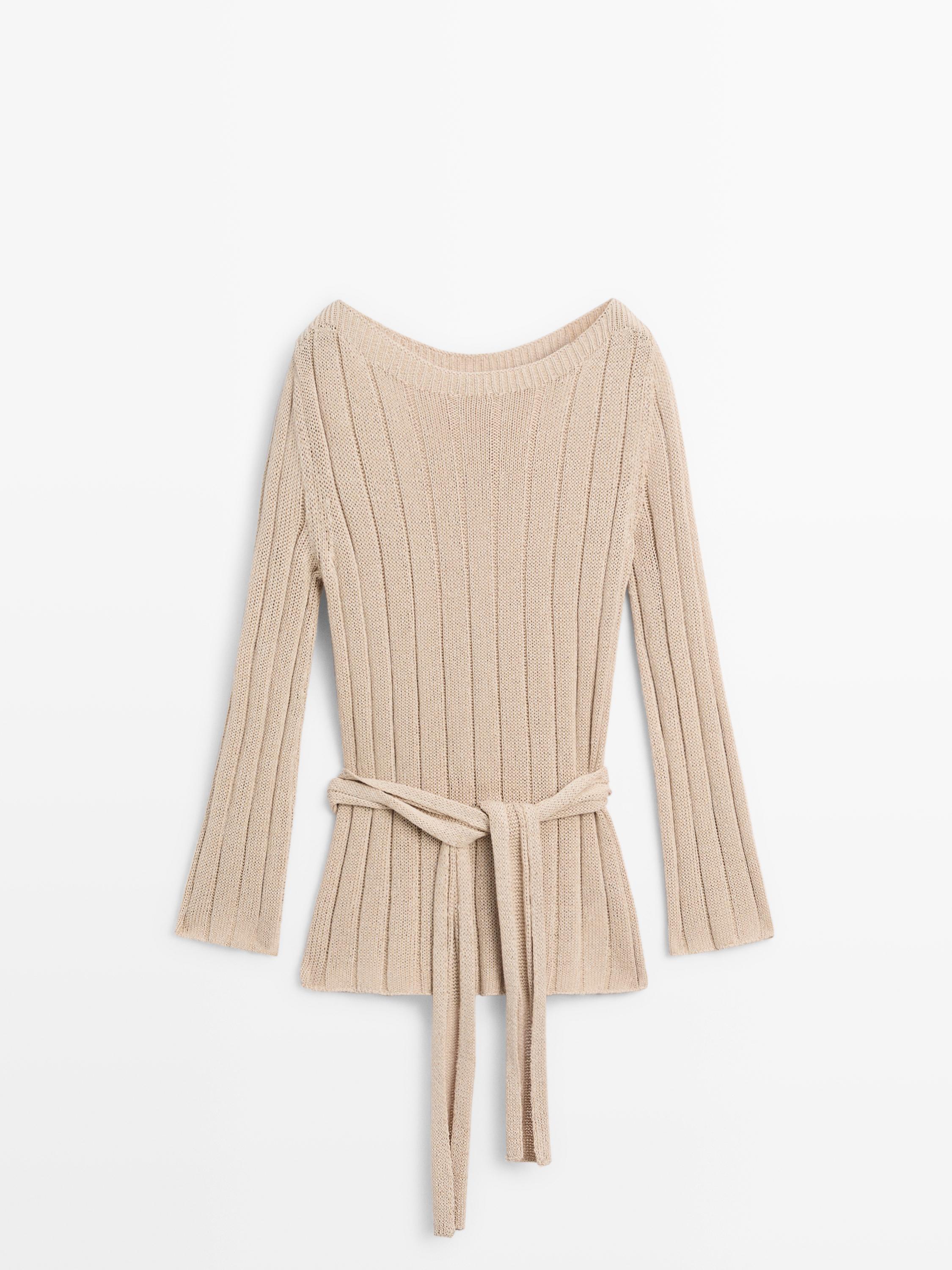 Pull maille col bateau coton mélangé